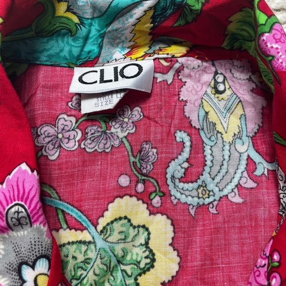 Vintage Clio Woman’s Floral S/S Button Down Top - Picture 6 of 13